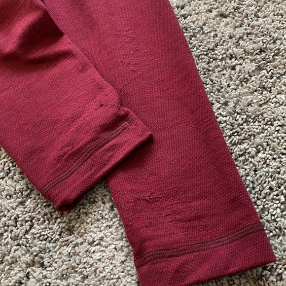 Lululemon Wunder Under Full Length Mid Rise Red Woven Pattern - Picture 6 of 8